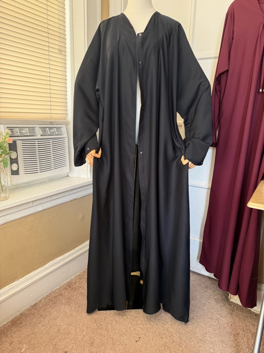 Black open abaya
